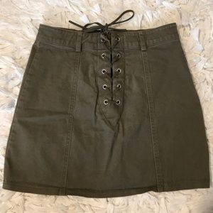 Army green skirt
